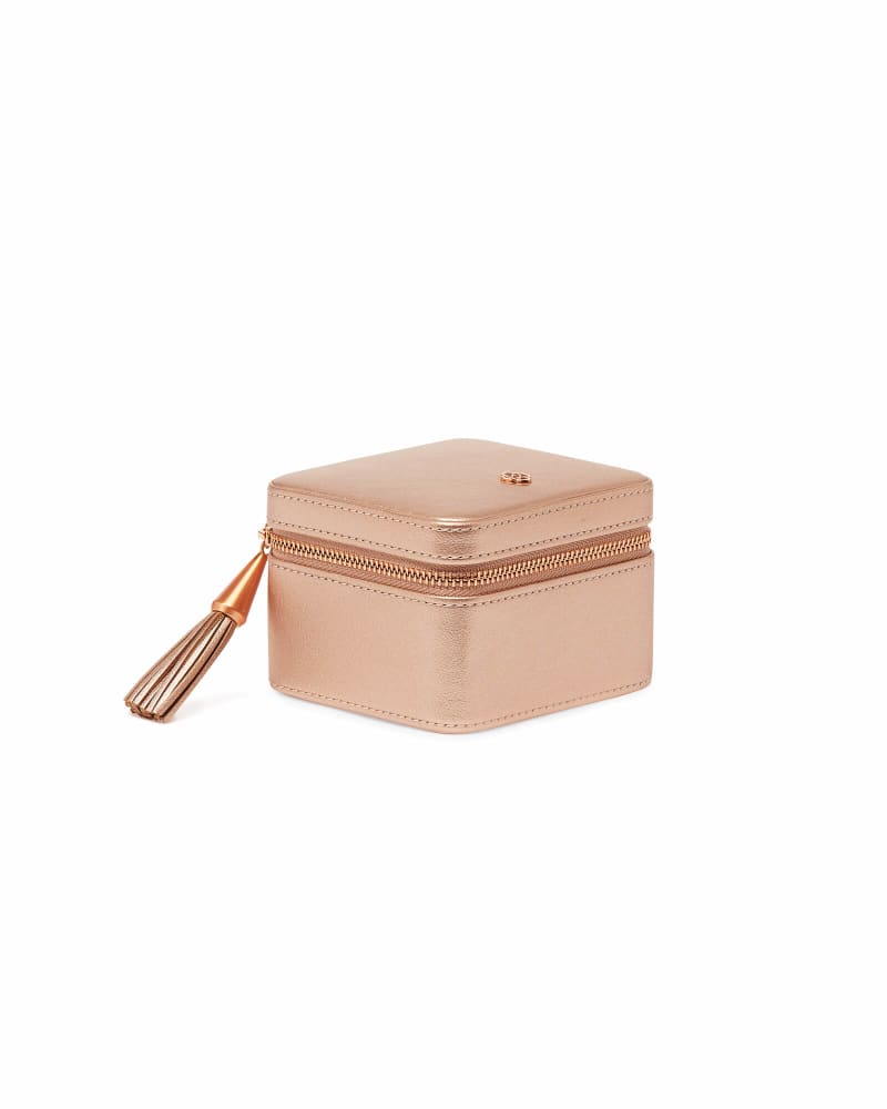 Small Travel Jewelry Case in Rose Gold image number 0